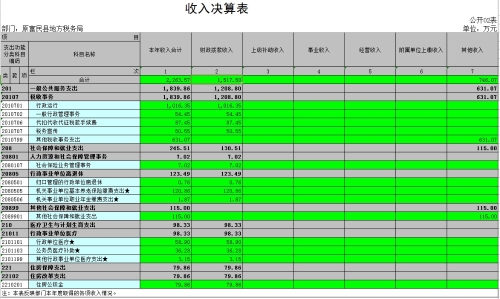 2.收入决算表