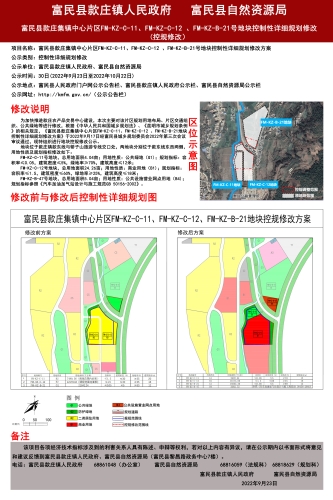 富民县款庄集镇中心片区FM-KZ-C-11、FM-KZ-C-12 、FM-KZ-B-21地块控制性详细规划修改公示