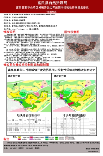 富民县繁华山片区城镇开发边界范围内控制性详细规划修改公示
