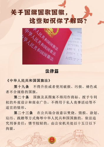 【普法长图】关于国旗国歌国徽，这些知识你了解吗？（法律篇）