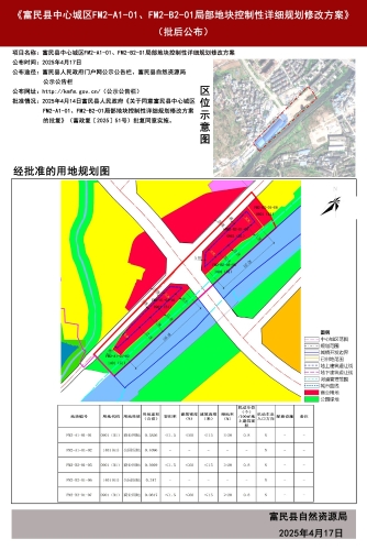 富民县中心城区FM2-A1-01、FM2-B2-01局部地块控制性详细规划修改方案批后公布(1)