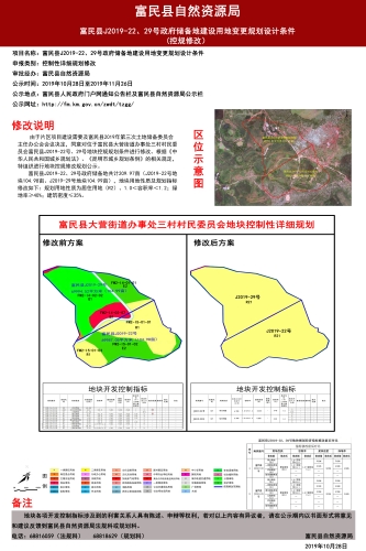 富民县大营片区J2019-22、29号政府储备地建设用地变更规划设计条件1