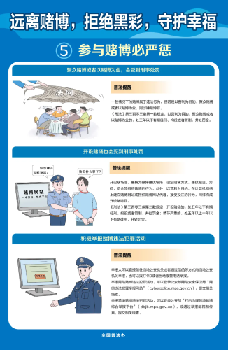 【普法海报图】远离赌博，拒绝黑彩5（来源中国普法办）.webp